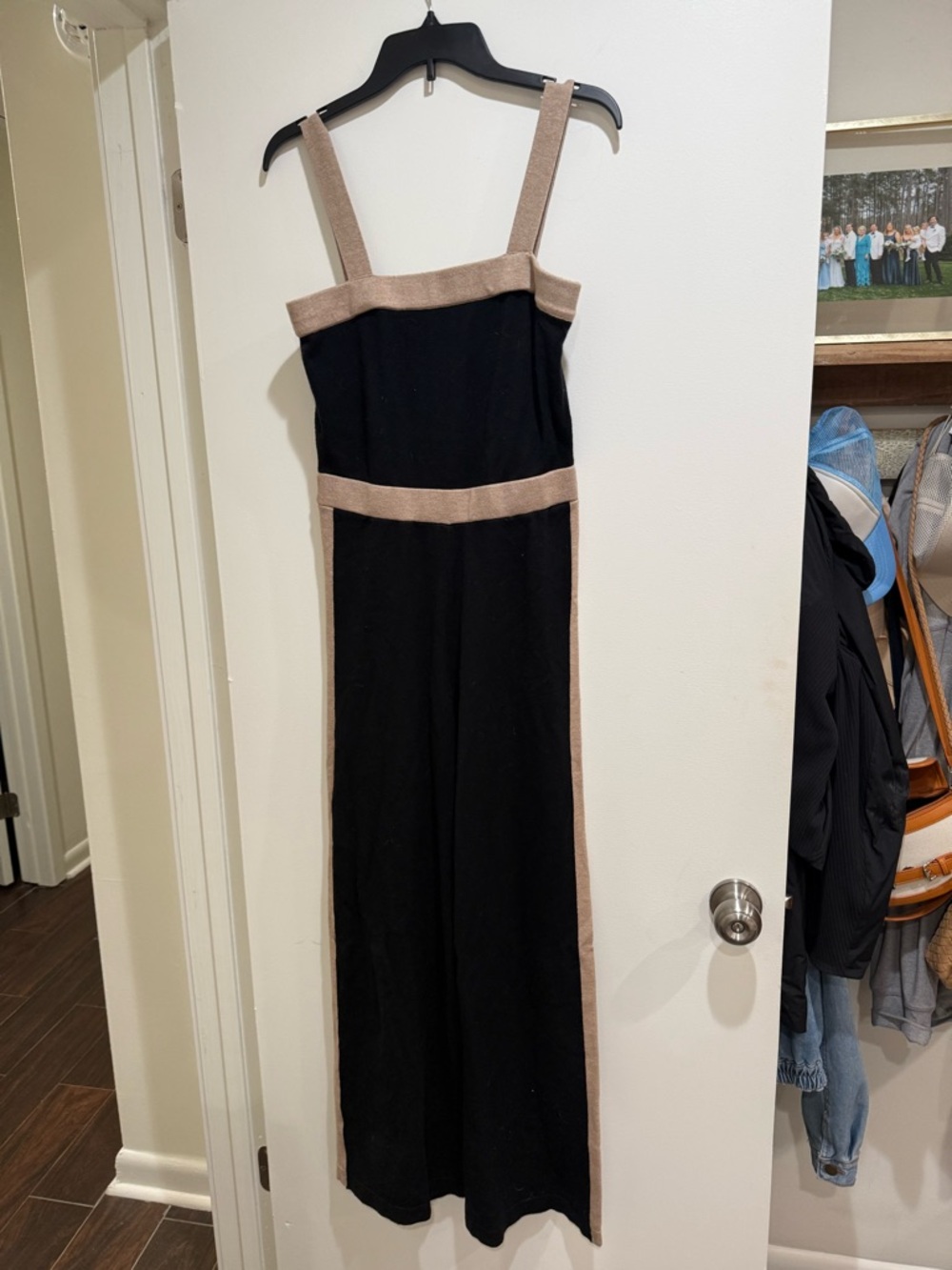 Black Jumper with Tan Trim